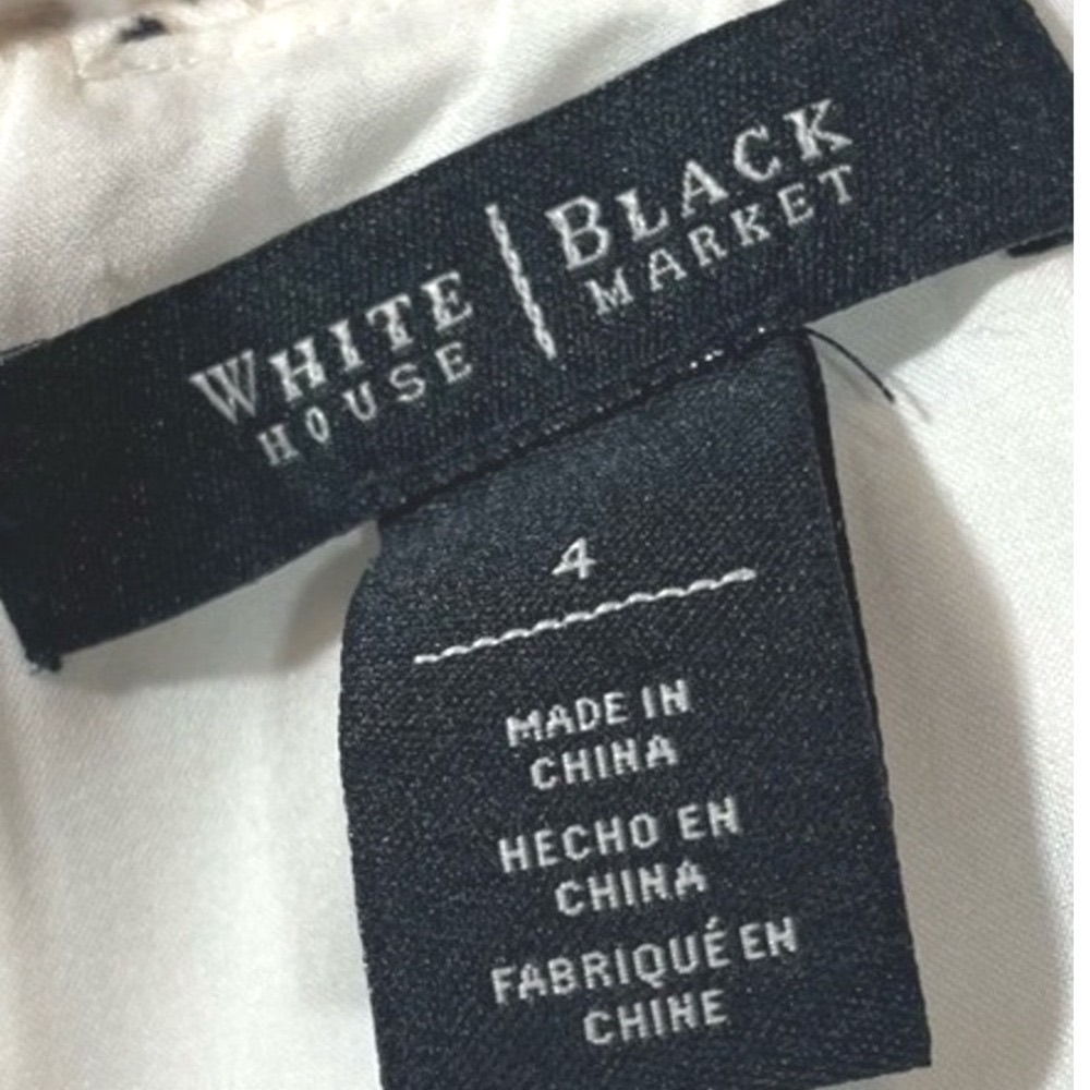 White House Black Market Snakeskin Print Pencil‎ Skirt 4 White Gray - Picture 6 of 8